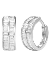 Peora Luxe CZ Hoop Earrings - Silver