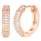 Peora Elegant CZ Hoop Earrings - Rose Gold
