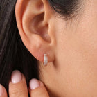 Peora Elegant CZ Hoop Earrings - Rose Gold
