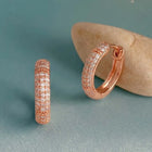Peora Elegant CZ Hoop Earrings - Rose Gold