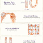 Peora Elegant CZ Hoop Earrings - Rose Gold