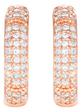 Peora Elegant CZ Hoop Earrings - Rose Gold