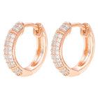 Peora Elegant CZ Hoop Earrings - Rose Gold
