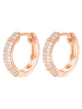 Peora Elegant CZ Hoop Earrings - Rose Gold