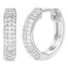 Peora Elegant CZ Hoop Earrings - Silver