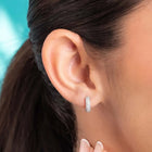 Peora Elegant CZ Hoop Earrings - Silver