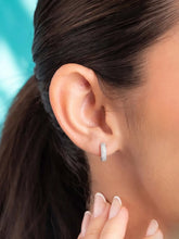 Peora Elegant CZ Hoop Earrings - Silver