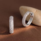 Peora Elegant CZ Hoop Earrings - Silver