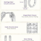 Peora Elegant CZ Hoop Earrings - Silver