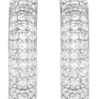 Peora Elegant CZ Hoop Earrings - Silver