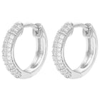 Peora Elegant CZ Hoop Earrings - Silver