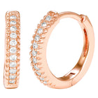 Peora Sparkle Hoop Earrings - Rose Gold