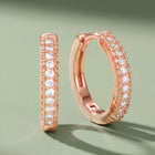 Peora Sparkle Hoop Earrings - Rose Gold
