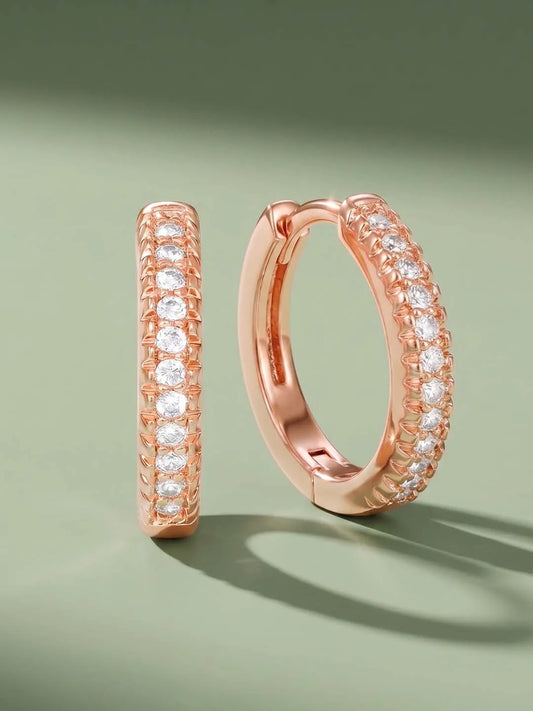 Peora Sparkle Hoop Earrings - Rose Gold