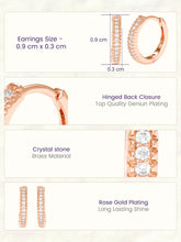 Peora Sparkle Hoop Earrings - Rose Gold
