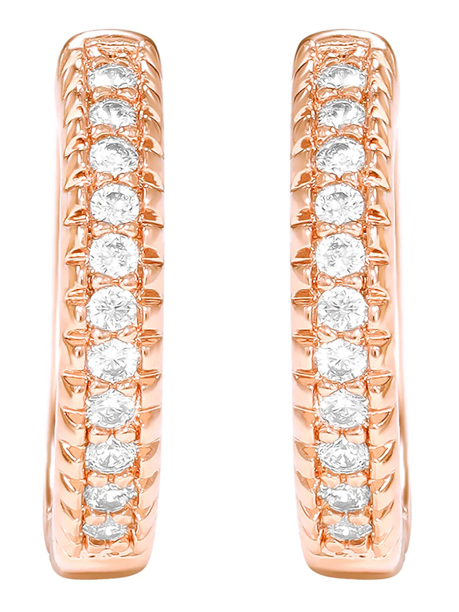 Peora Sparkle Hoop Earrings - Rose Gold