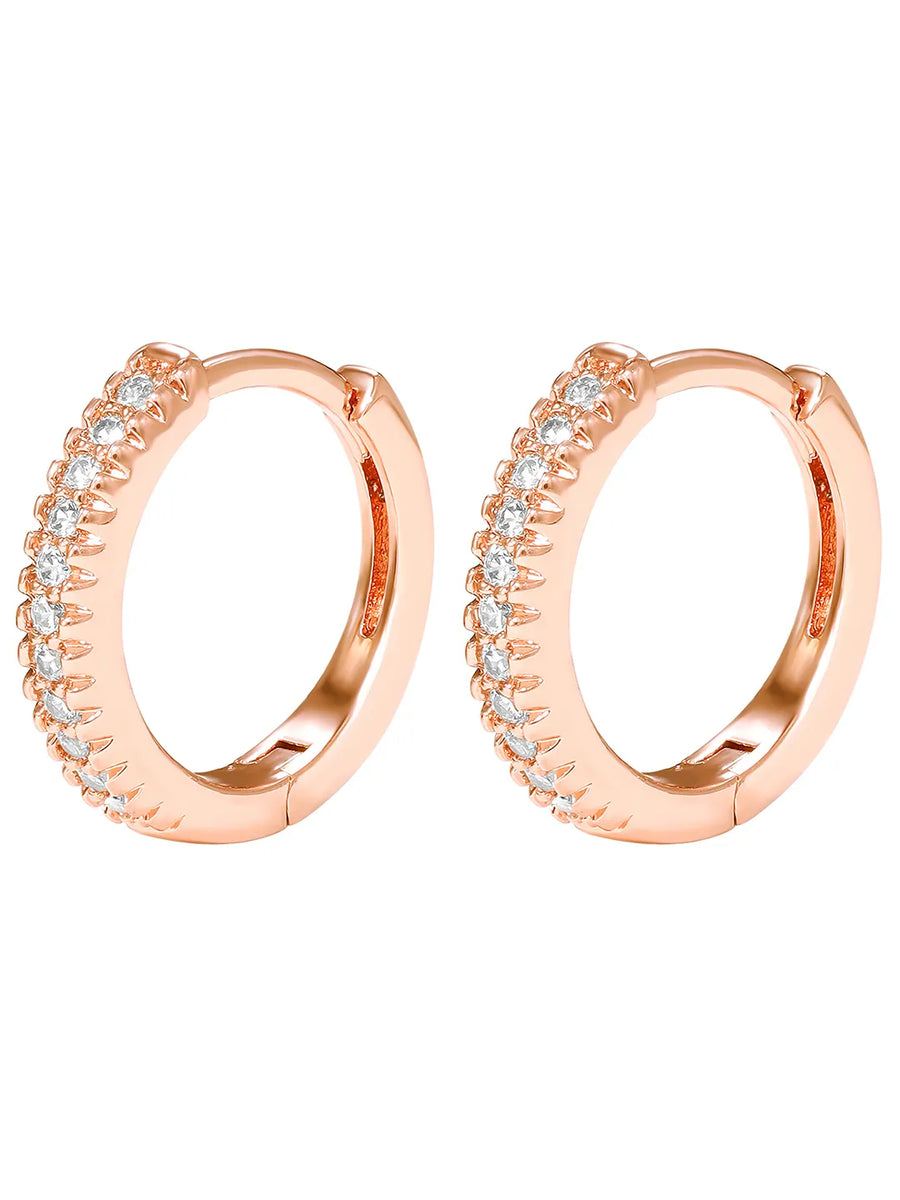 Peora Sparkle Hoop Earrings - Rose Gold