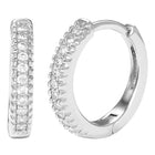 Peora Sparkle Hoop Earrings - Silver