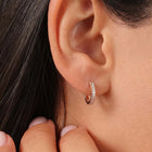Peora Sparkle Hoop Earrings - Silver