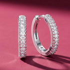 Peora Sparkle Hoop Earrings - Silver