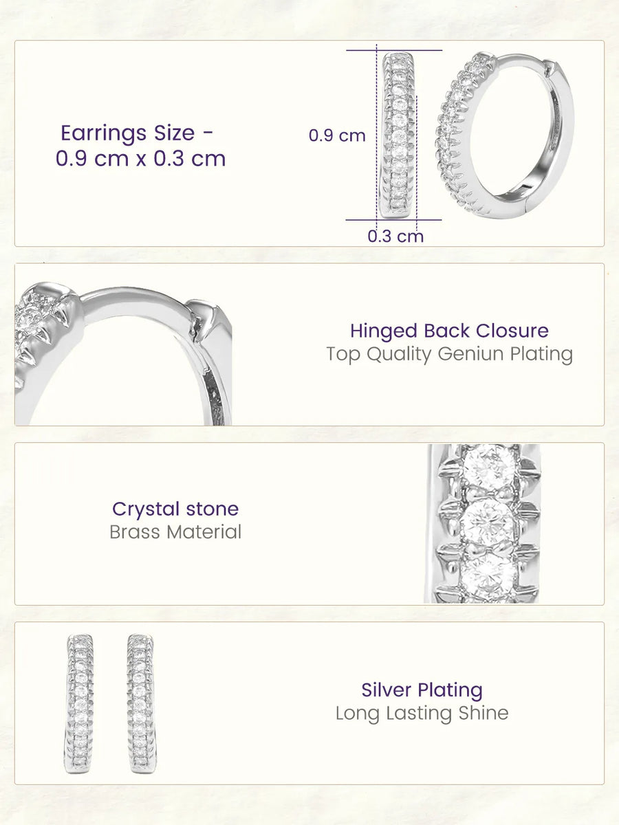Peora Sparkle Hoop Earrings - Silver