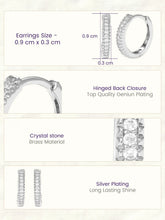 Peora Sparkle Hoop Earrings - Silver