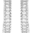 Peora Sparkle Hoop Earrings - Silver