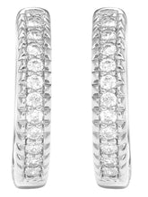 Peora Sparkle Hoop Earrings - Silver