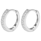 Peora Sparkle Hoop Earrings - Silver