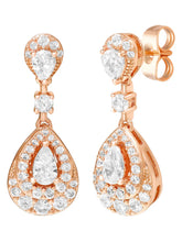 Peora Halo Crystal Earrings - Rose Gold