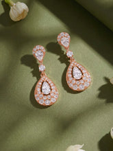Peora Halo Crystal Earrings - Rose Gold