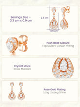 Peora Halo Crystal Earrings - Rose Gold