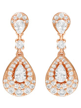 Peora Halo Crystal Earrings - Rose Gold