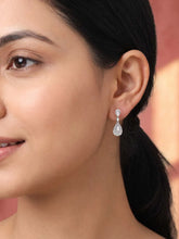 Peora Halo Crystal Earrings - Silver