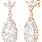 Peora Rose Gold Plated Crystal Dewdrop Earrings