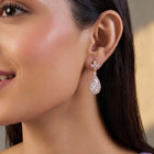 Peora Rose Gold Plated Crystal Dewdrop Earrings