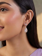 Peora Crystal Dewdrop Earrings - Rose Gold