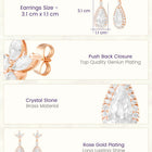 Peora Rose Gold Plated Crystal Dewdrop Earrings