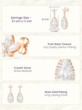 Peora Crystal Dewdrop Earrings - Rose Gold