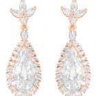 Peora Rose Gold Plated Crystal Dewdrop Earrings