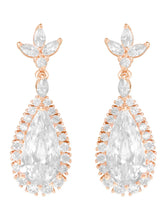 Peora Crystal Dewdrop Earrings - Rose Gold