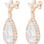 Peora Rose Gold Plated Crystal Dewdrop Earrings