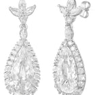 Peora Rhodium Plated Crystal Dewdrop Earrings