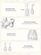 Peora Crystal Dewdrop Earrings - Silver