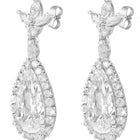 Peora Rhodium Plated Crystal Dewdrop Earrings