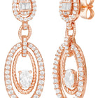 Peora Rose Gold Plated Double Oval CZ Earrings
