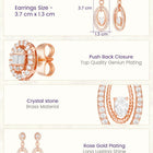 Peora Rose Gold Plated Double Oval CZ Earrings