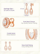 Peora Double Oval CZ Earrings - Rose Gold