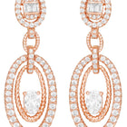 Peora Rose Gold Plated Double Oval CZ Earrings