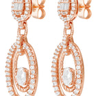 Peora Rose Gold Plated Double Oval CZ Earrings